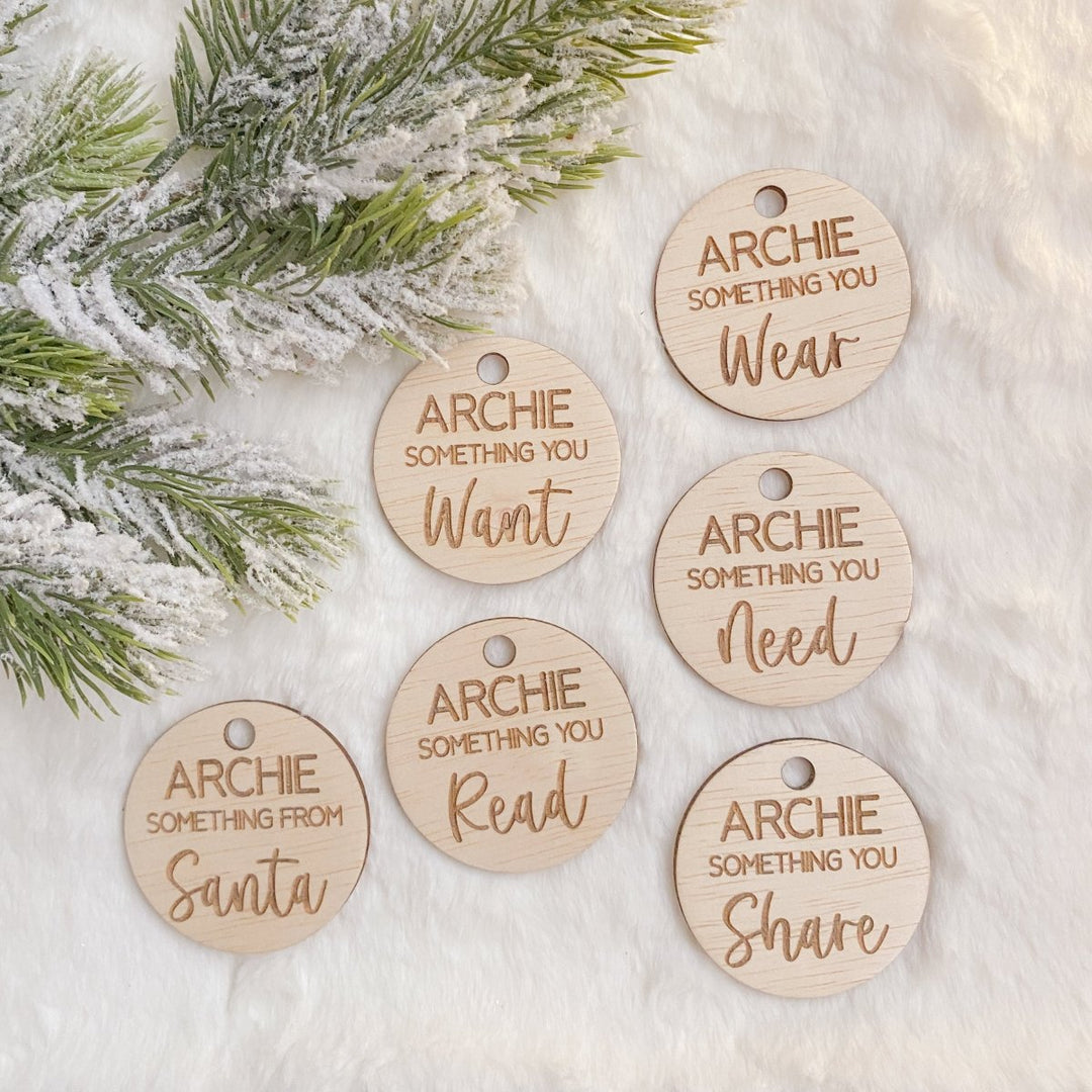Personalised Christmas Gift Tags - Something you Need, Want, Wear & Read