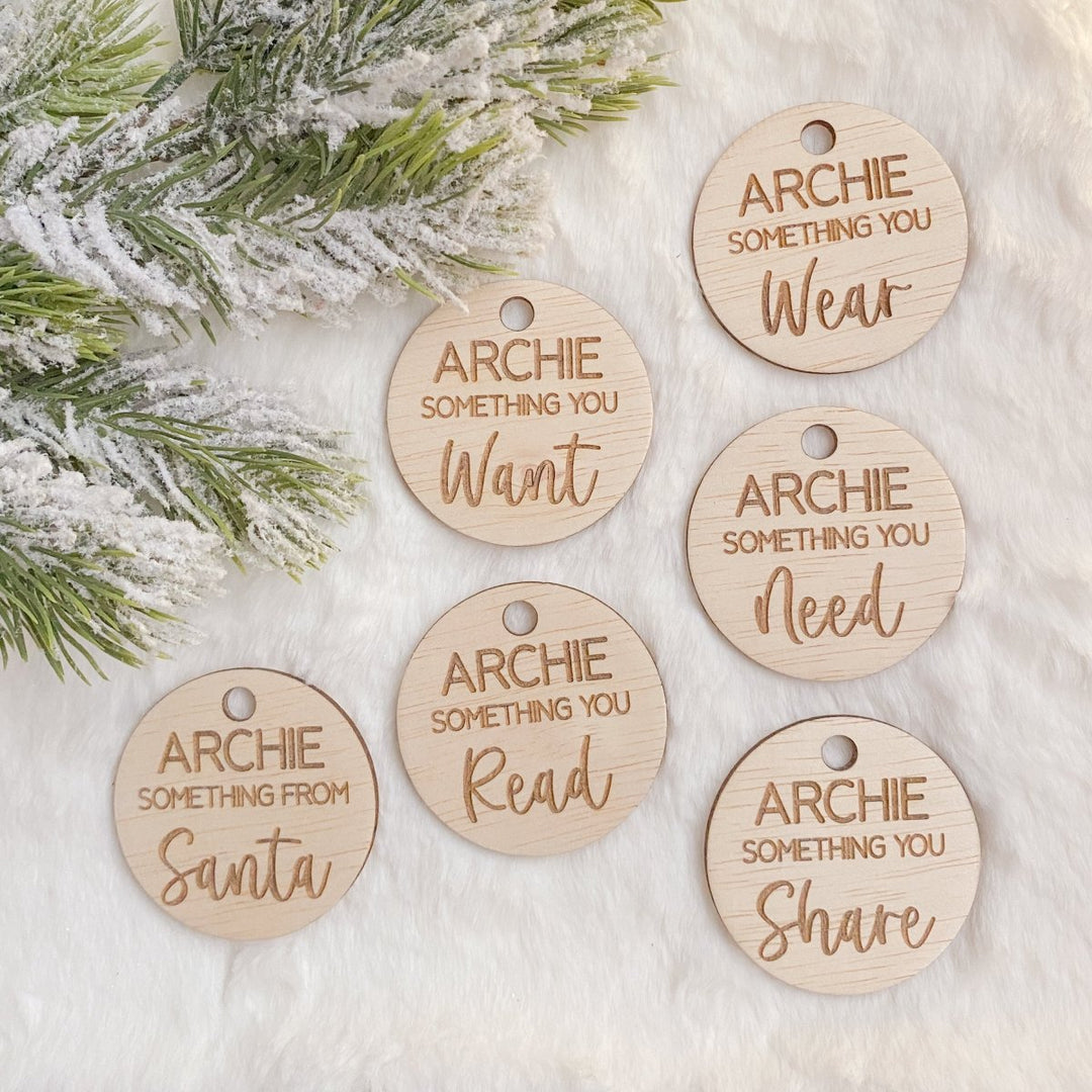 Personalised Christmas Gift Tags - Something you Need, Want, Wear & Read