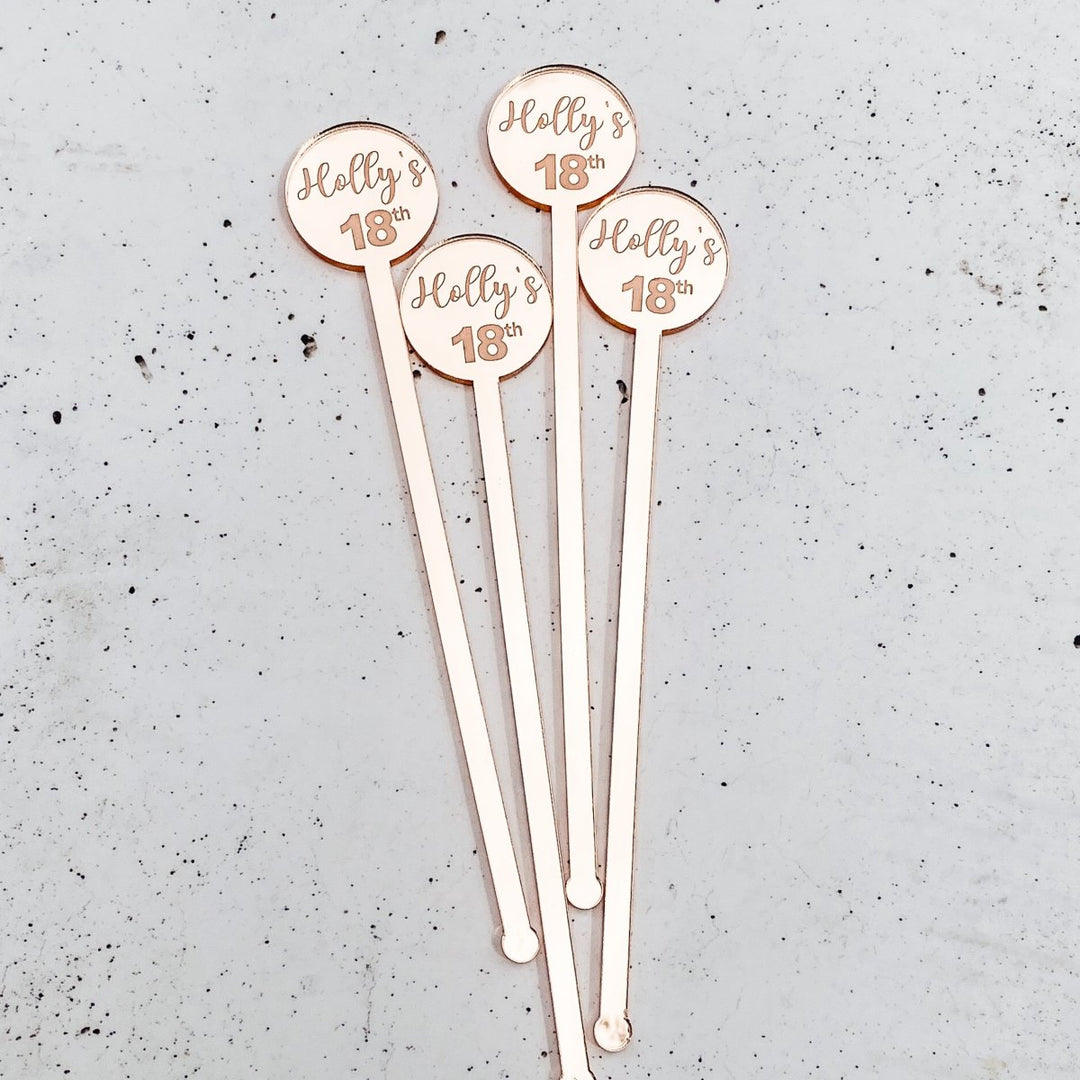 Personalised Cocktail Sticks for Birthday Party