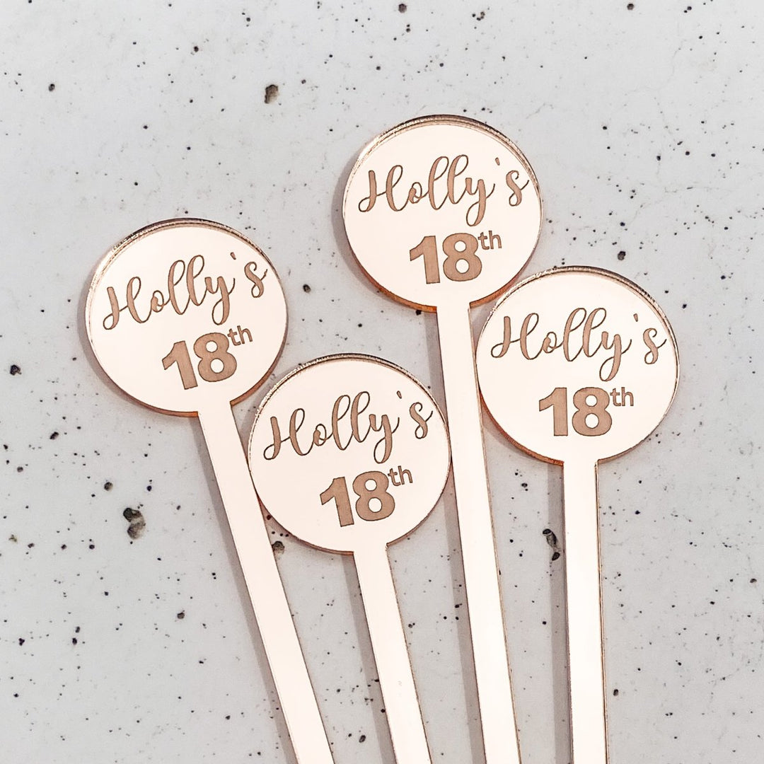Personalised Cocktail Sticks for Birthday Party