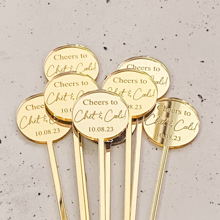 Personalised Cocktail Sticks for Engagement Party or Wedding