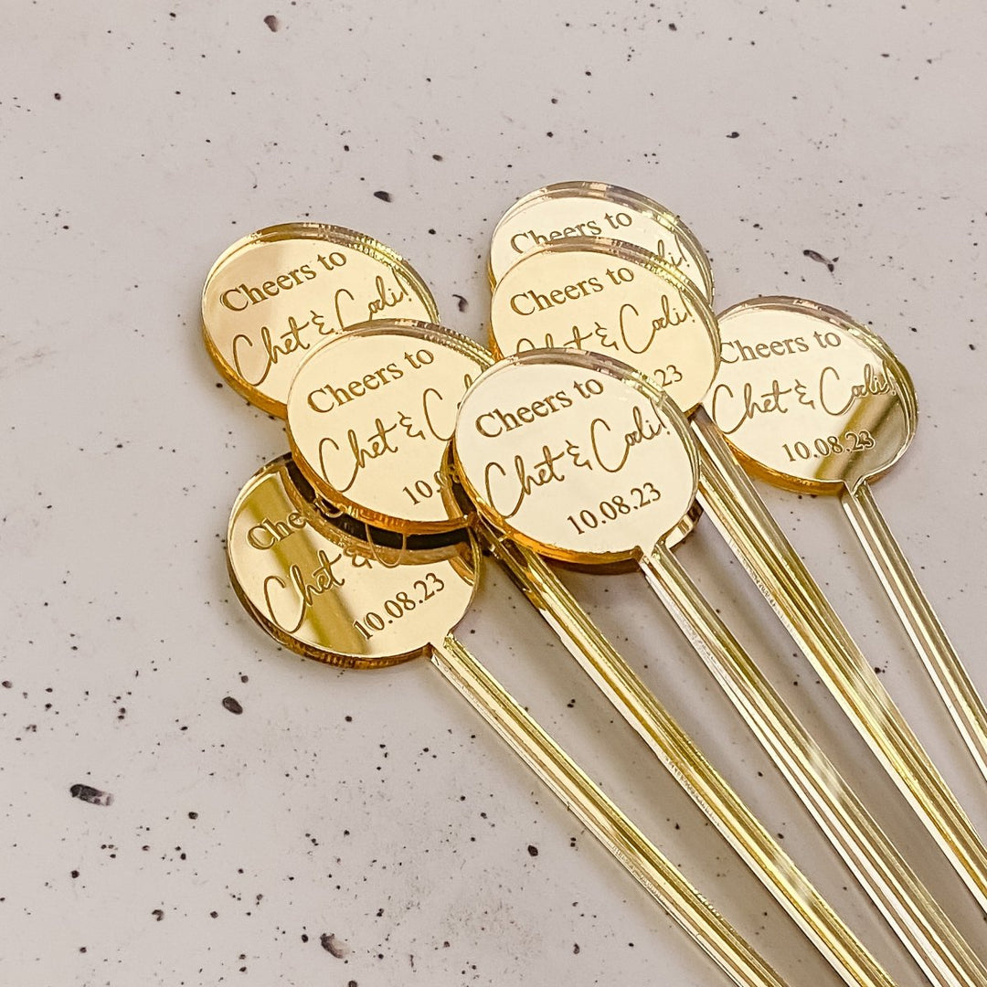 Personalised Cocktail Sticks for Engagement Party or Wedding