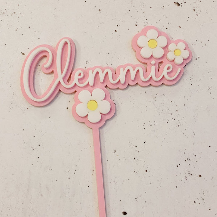 Cutest cake topper for a flower loving little girl