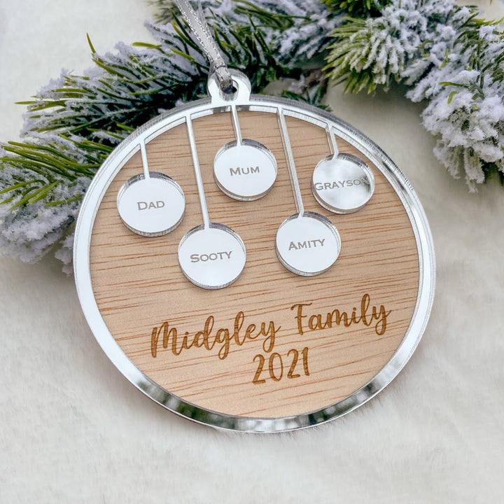 Personalised Family Christmas Tree Bauble