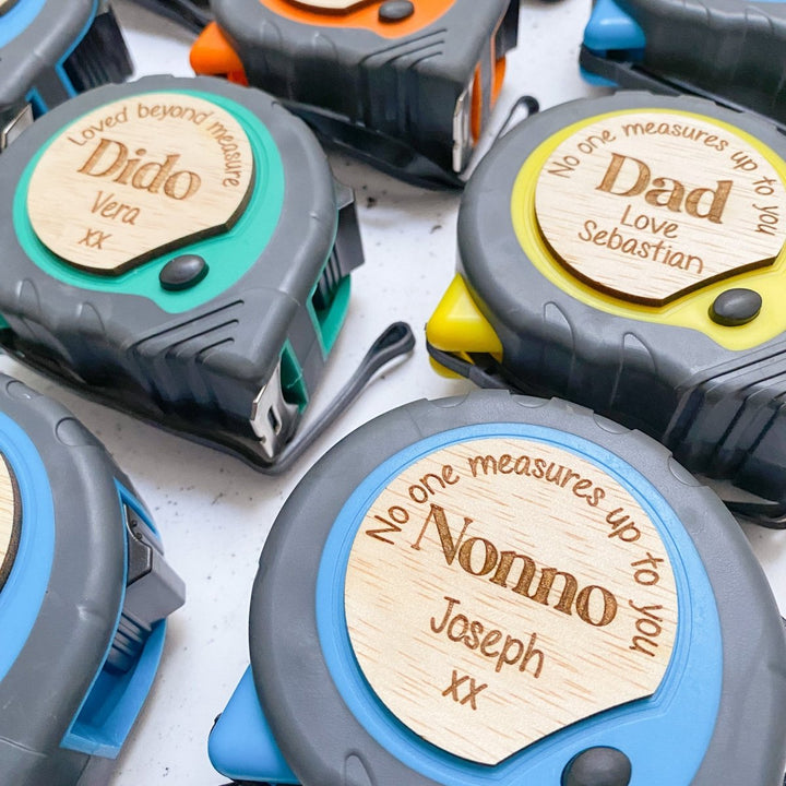 Personalised fathers day gift - Custom message engraved Tape Measure for Dad, Grandad, Pop, Pa, Daddy etc