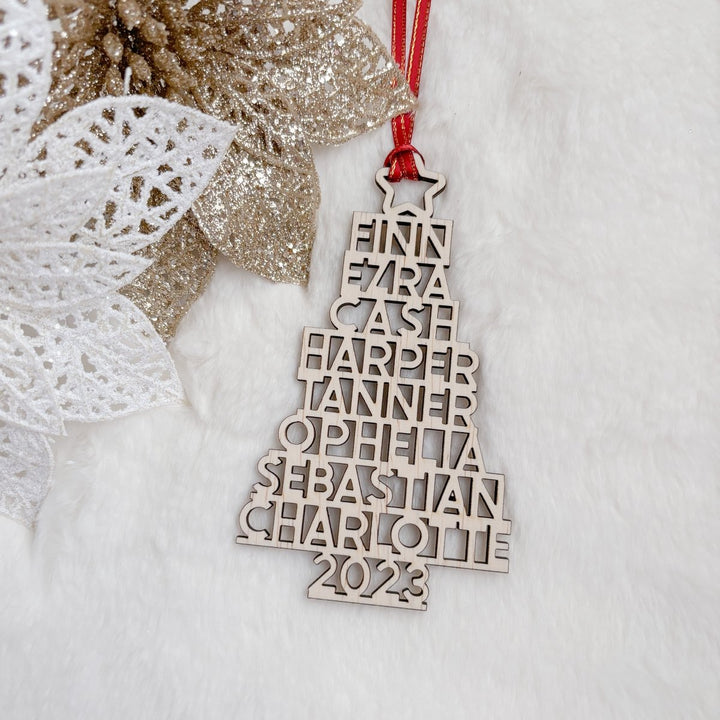Personalised Name Christmas Tree Ornament - your family names