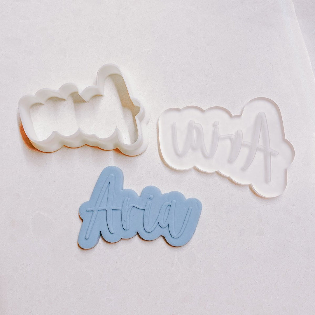 Personalised Name Script Fondant Cookie Cutter & Stamp