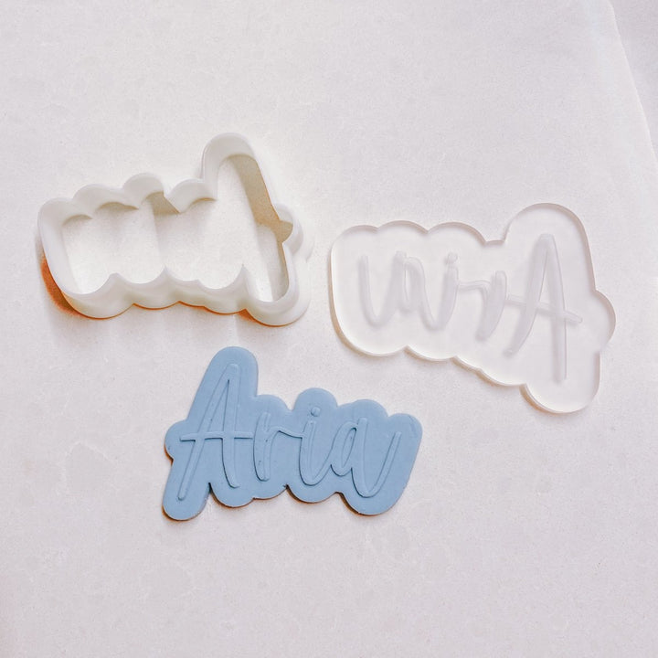 Personalised Name Script Fondant Cookie Cutter & Stamp