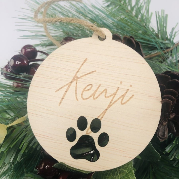 Personalised xmas ornament for pet dog.  Ideal gift for family pet.