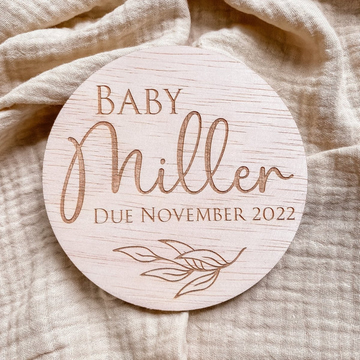 Personalised Pregnancy Announcement Disc