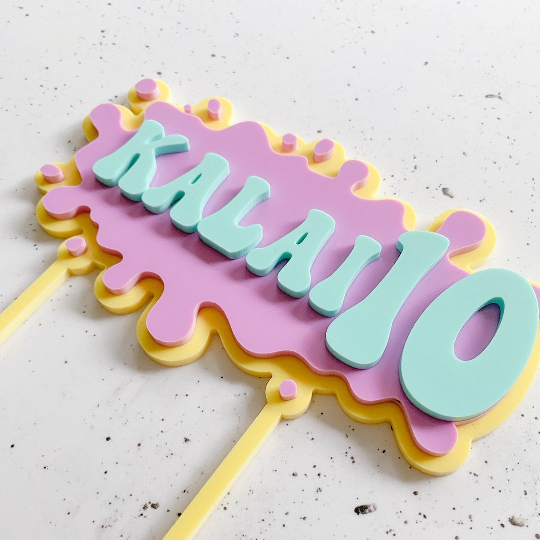 Personalised Slime Party Cake Topper