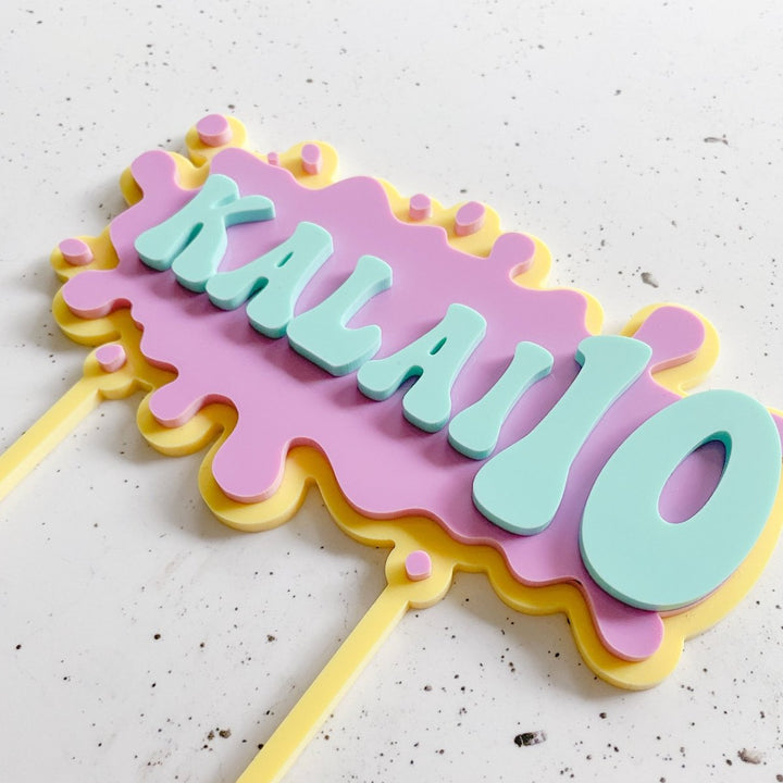 Personalised Slime Party Cake Topper