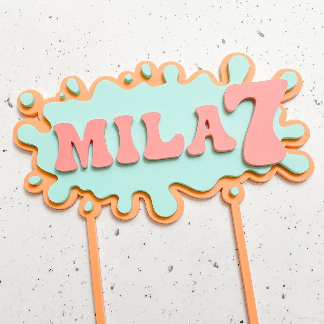 Personalised Slime Party Cake Topper