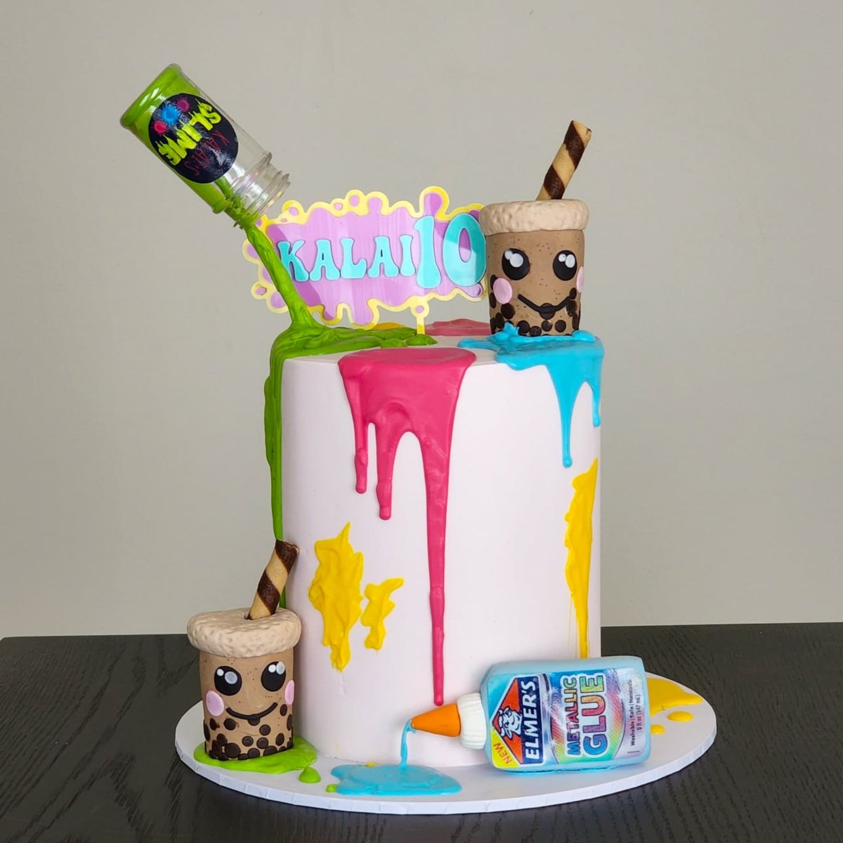 Marshmallow Creme Slime Party Cake • A Subtle Revelry