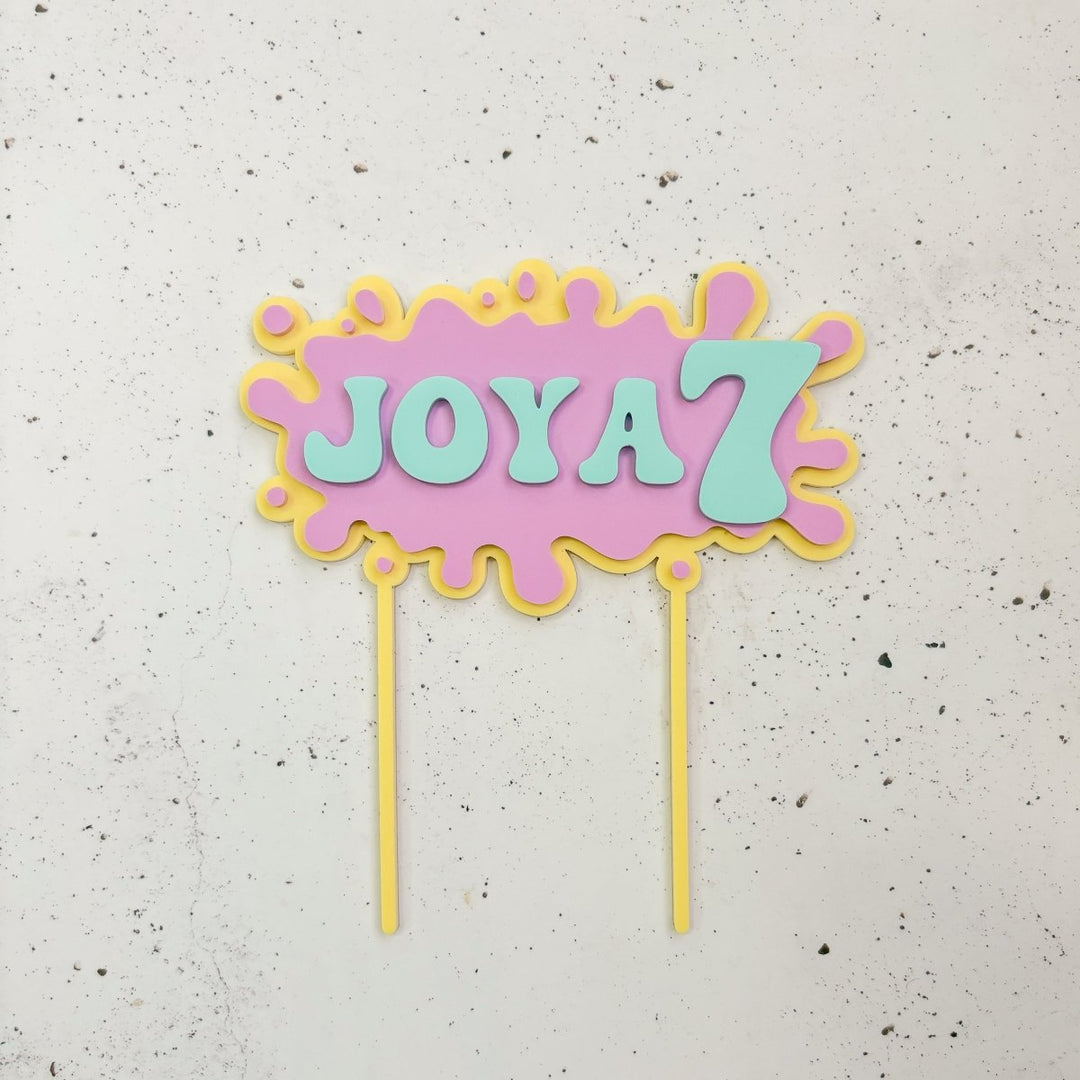 Personalised Slime Party Cake Topper