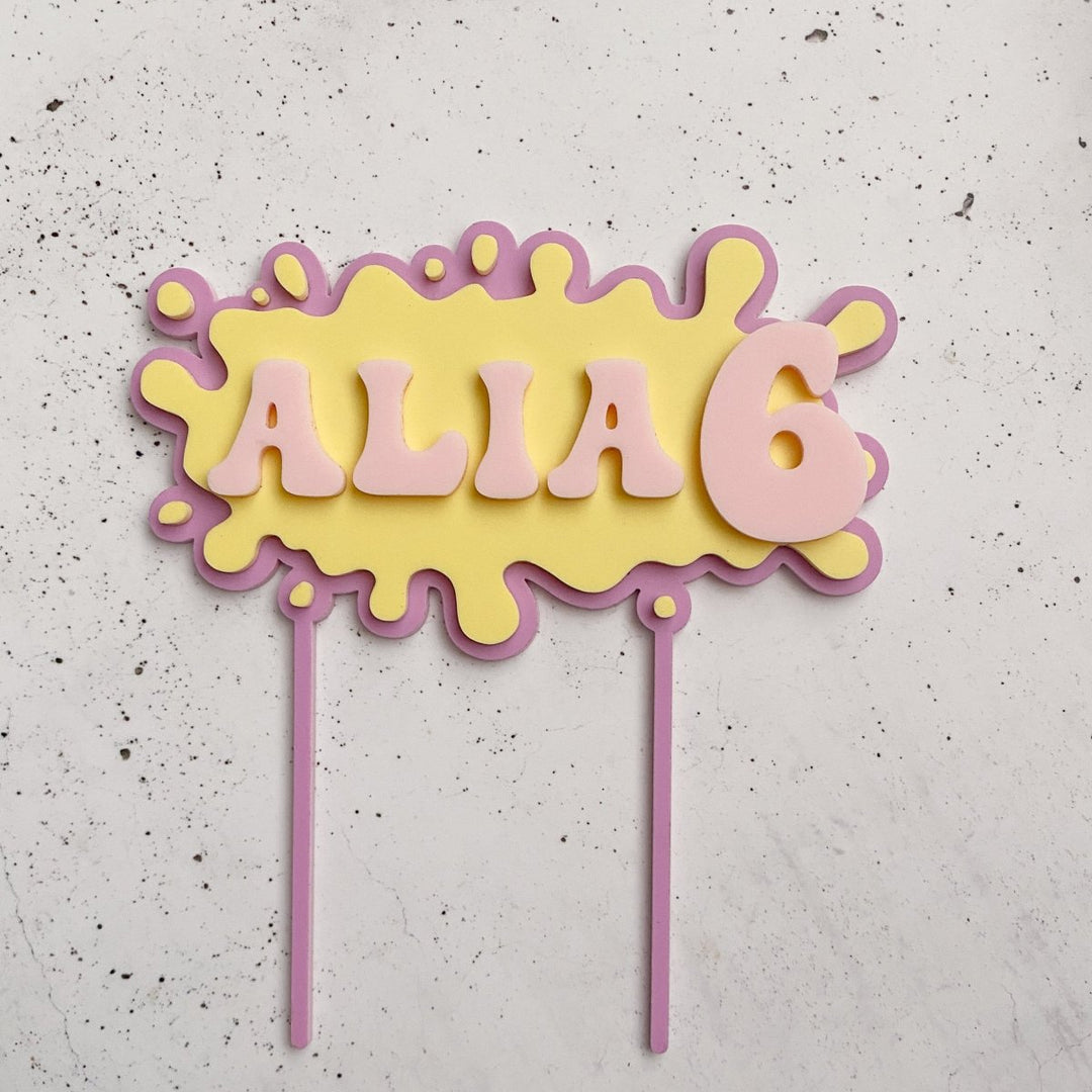 Personalised Slime Party Cake Topper