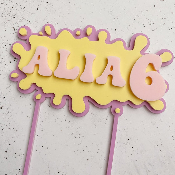 Personalised Slime Party Cake Topper