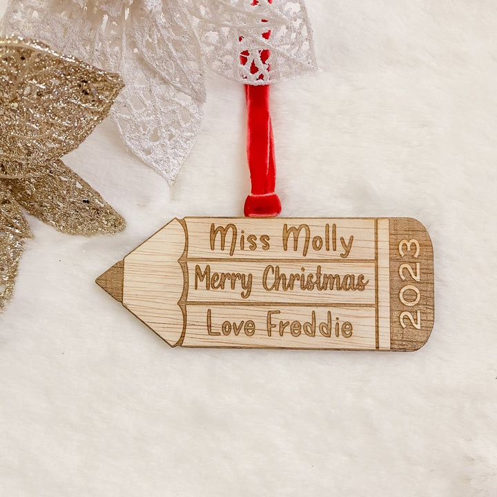 Personalised Teacher Christmas Ornament