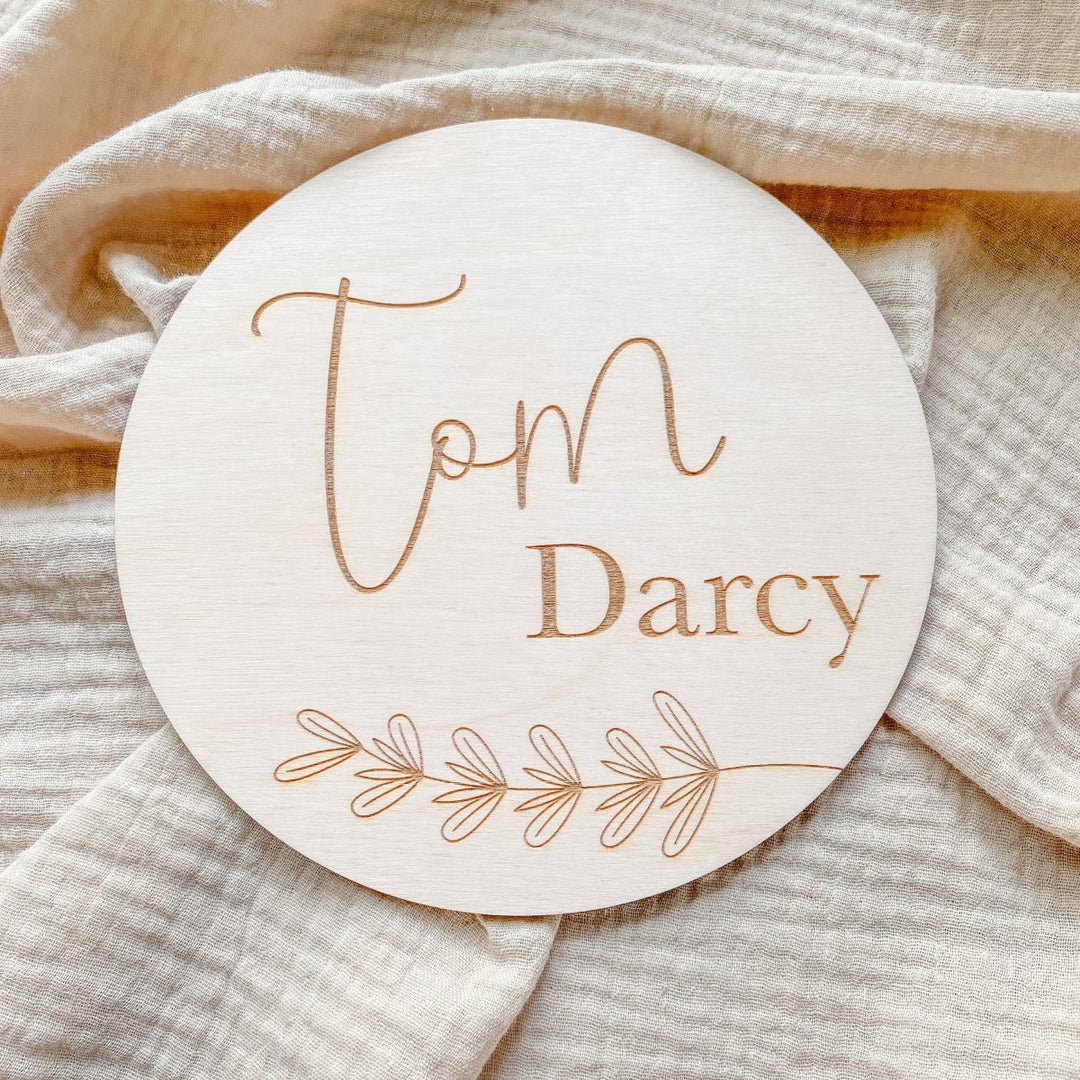 Personalised Wooden Birth Plaque | New Baby Arrival Announcement