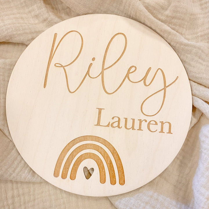 Personalised Wooden Birth Plaque | New Baby Arrival Announcement