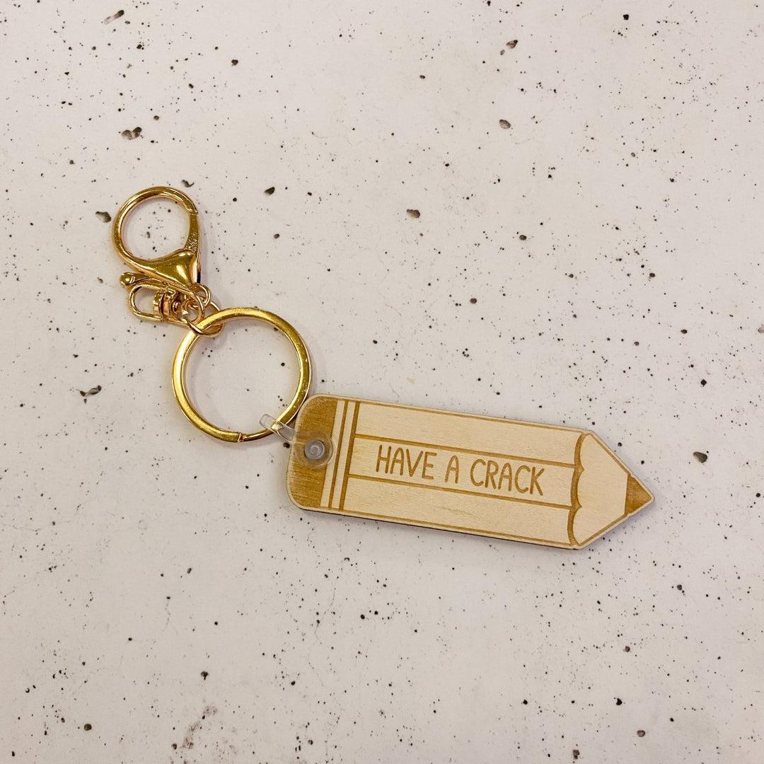 Teacher Keyring - Pencil or Crayon Design