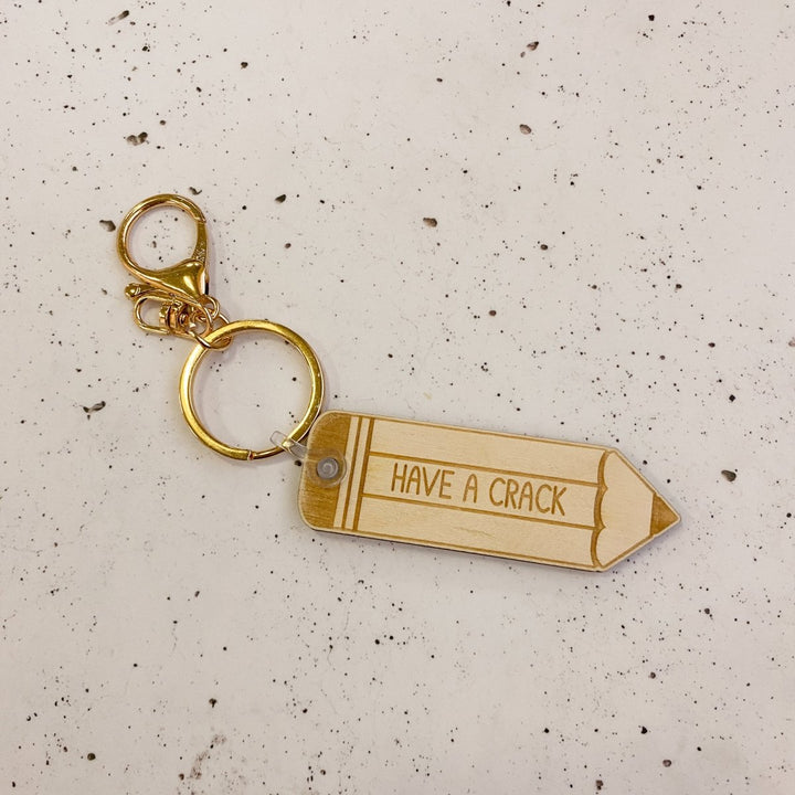 Teacher Keyring - Pencil or Crayon Design