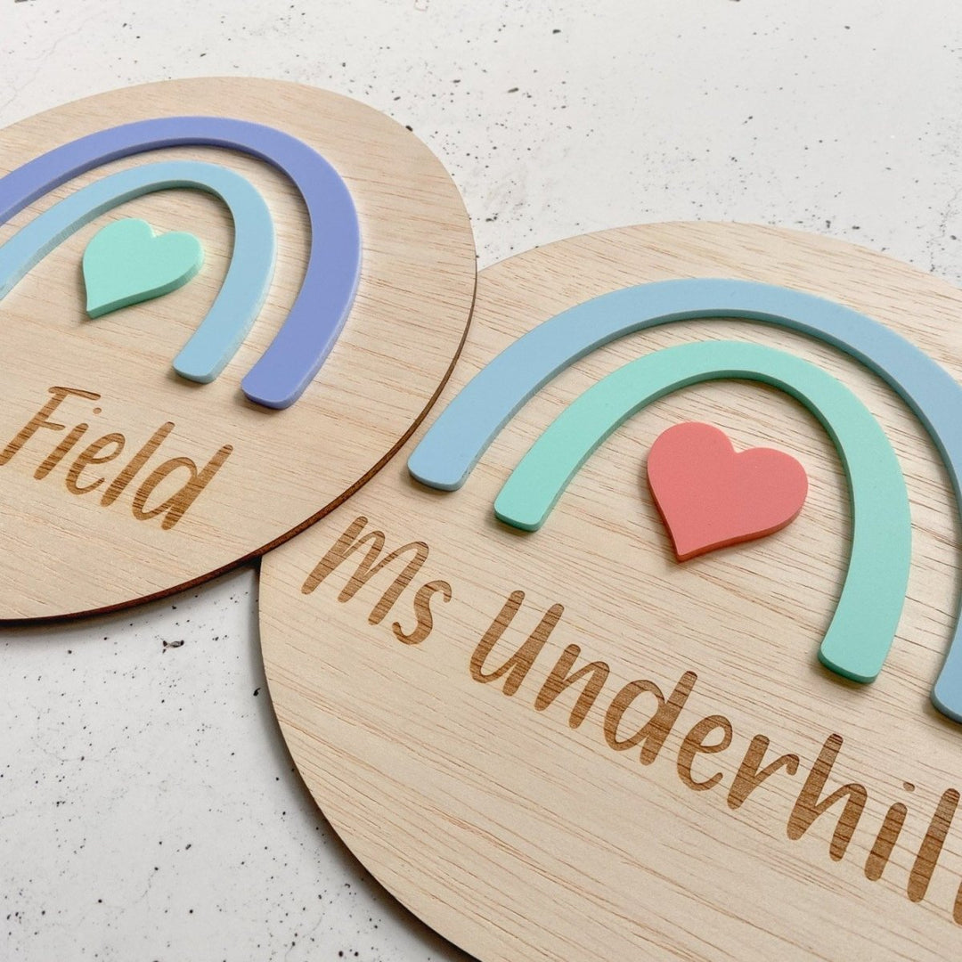 Teachers Rainbow Name Plaque for Classroom