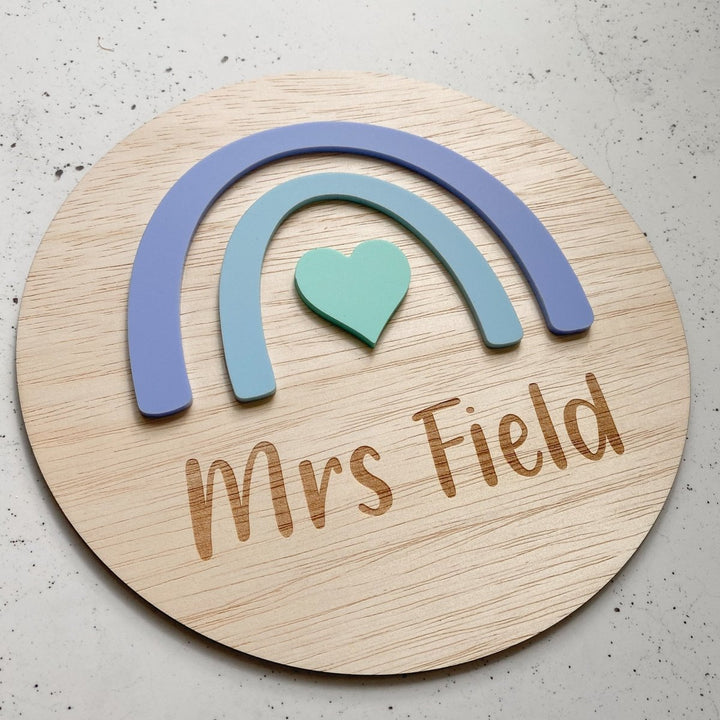 Teachers Rainbow Name Plaque for Classroom