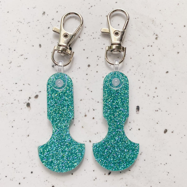 Aqua glitter shopping trolley token to replace $1 coin at Aldi Woolworths and Coles