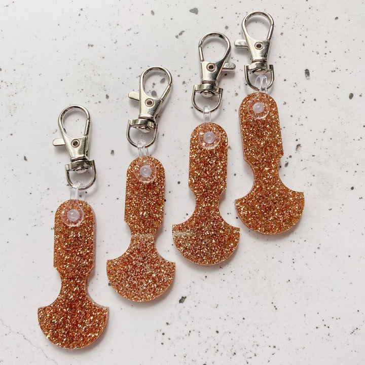 Glitter acrylic shopping trolley token
